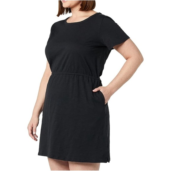 Amazon Essentials Womens Short Sleeve Elastic Waist T-Shirt Dress Black XS - Picture 2 of 9